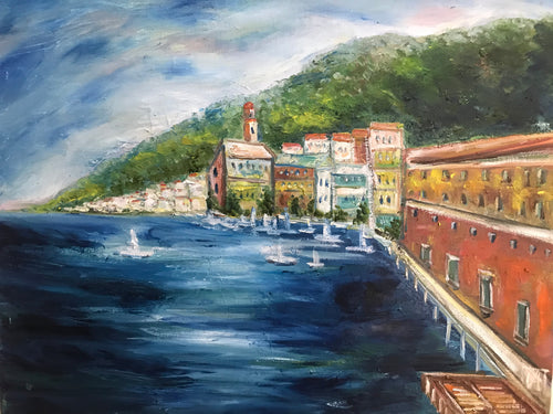 Amalfi cost in Italy, oil on canvas