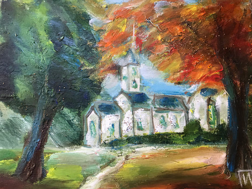 Country church, oil on canvas