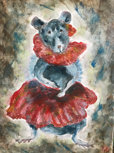Dancing rat, oil on canvas