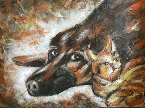 Forever friends, oil on canvas