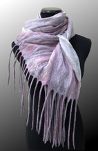 Load image into Gallery viewer, Nunofelted Wrap Merino Wool Pink Grey