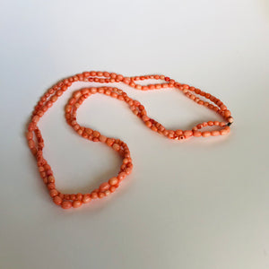 Natural coral bead necklace
