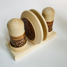 Load image into Gallery viewer, Wooden with Birch bark accent napkin holder.